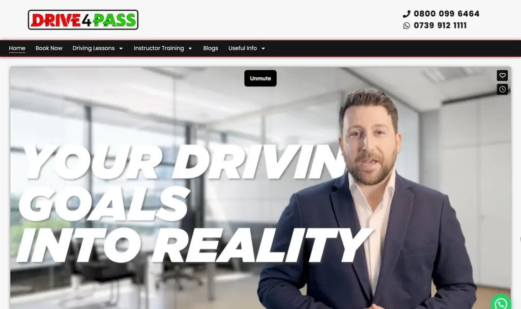 Website for drive4pass.co.uk driving school in Manchester